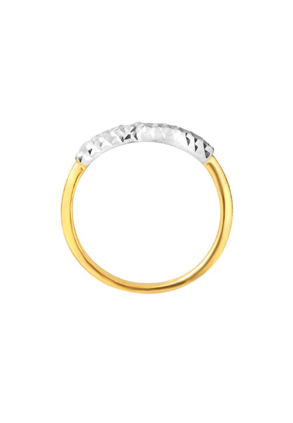 TOMEI Dual-Tone V Trending Ring, Yellow Gold 916 For Discount