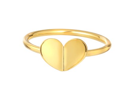 TOMEI Exciting Heart Ring, Yellow Gold 916 Hot on Sale