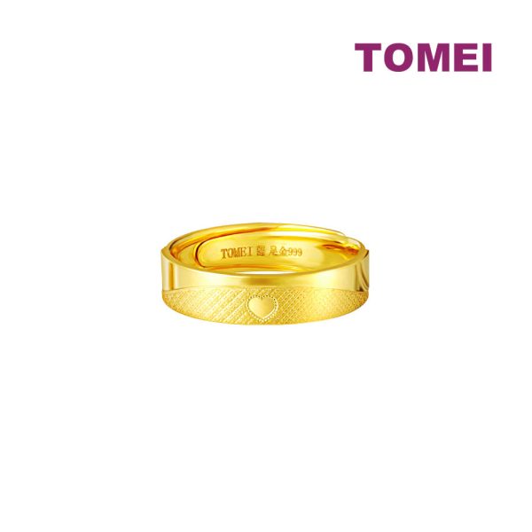 TOMEI X XIFU Heart To Heart Couple Ring For Him, Yellow Gold 999 Sale