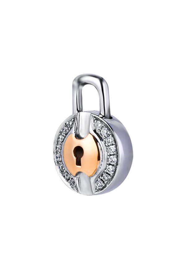 TOMEI Love Lock Collection Pendant, White+Rose Gold 750 Hot on Sale