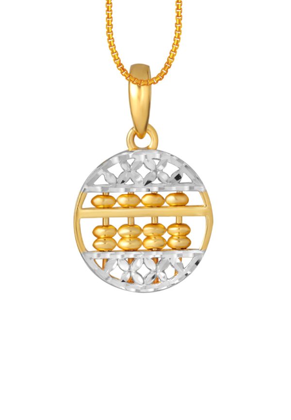 TOMEI Dual-Tone Round Abacus Pendant, Yellow Gold 916 Online now