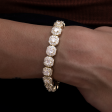 Clustered Tennis Bracelet in Yellow Gold- 8.5mm Online Hot Sale