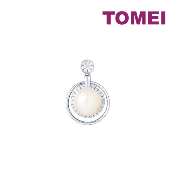 TOMEI Lustrous Pearl Pendant, White Gold 750 For Discount