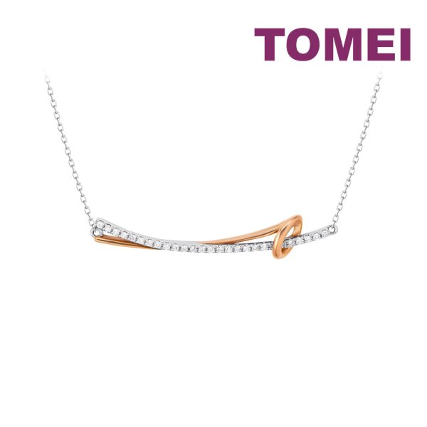 TOMEI Rosy Winter Collection Diamond Necklace, White+Rose Gold 585 Online Hot Sale