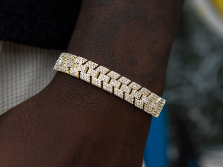 Diamond Spine Bracelet in Yellow Gold Cheap