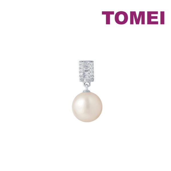 TOMEI Lustrous Pearl Pendant, White Gold 750 Online now