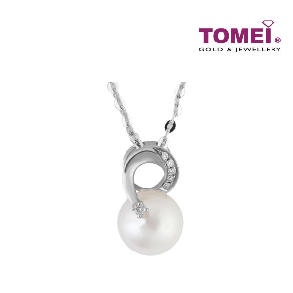 TOMEI Mesmeric Enchantment of the Seas Pendant Set, Pearl White Gold 585 (P5848) For Cheap