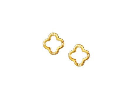 TOMEI [Online Exclusive] Lusso Italia Clover Earrings, Yellow Gold 916 Online now