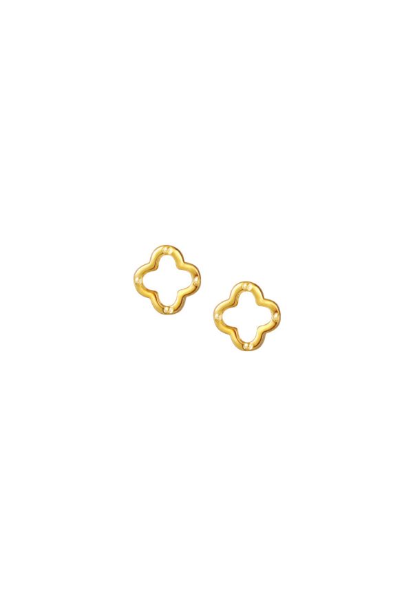 TOMEI [Online Exclusive] Lusso Italia Clover Earrings, Yellow Gold 916 Online now