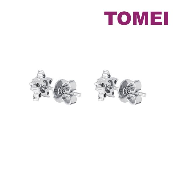 TOMEI Star Diamond Earrings, White Gold 750 For Discount