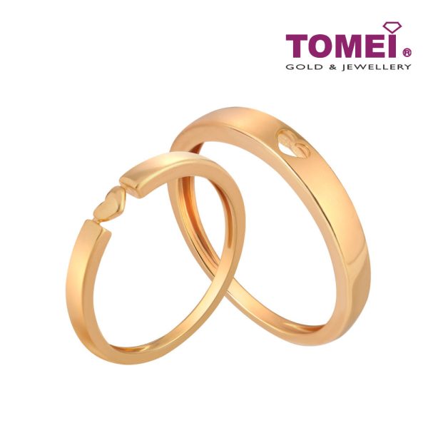 TOMEI Eternal Love Couple Rings, Yellow Gold 916 (XD-YG0765R 0766R-1C) For Discount