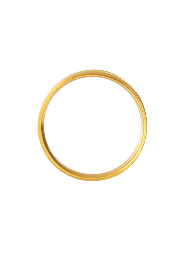 TOMEI Line Patterned Xi De Ring, Yellow Gold 916 Online Hot Sale