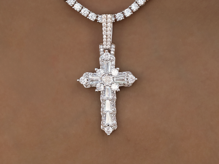 Baguette 8 Point Cross Pendant Fashion