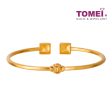 TOMEI Quadrated Art Deco-esque Bangle, Yellow Gold 916 Online now