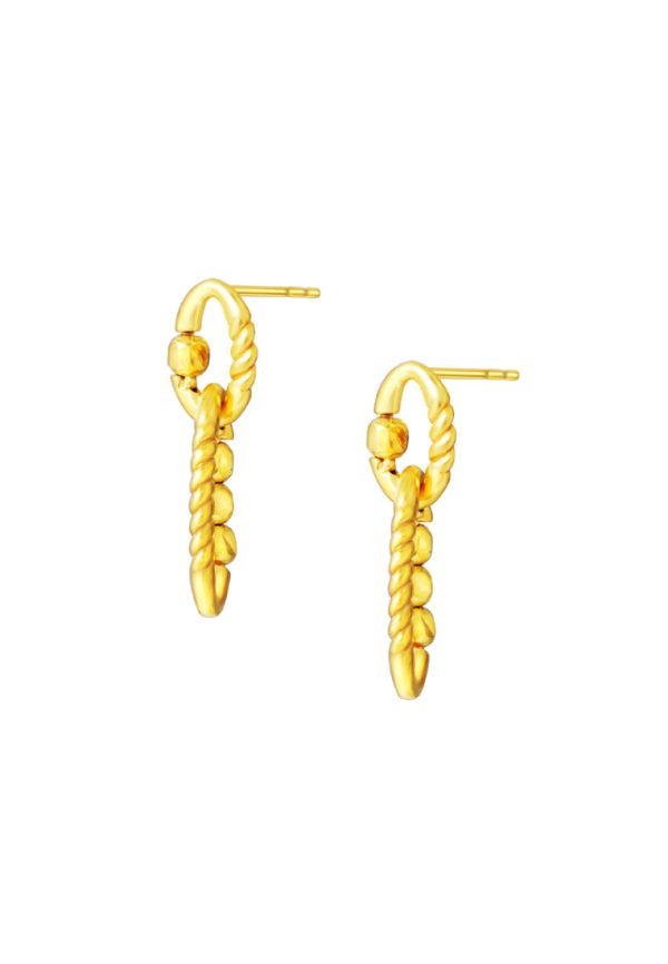 TOMEI Lusso Italia Twist Dangle Earrings, Yellow Gold 916 Online Hot Sale