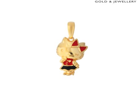 TOMEI X Hello Kitty in Red Pendant, Yellow Gold 916 For Discount