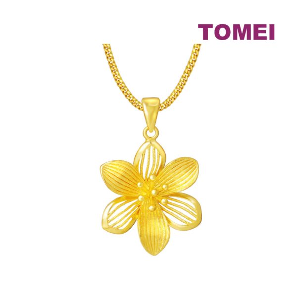 TOMEI Blooming Flower Pendant, Yellow Gold 999 Discount