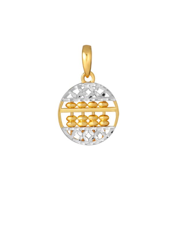 TOMEI Dual-Tone Round Abacus Pendant, Yellow Gold 916 Online now