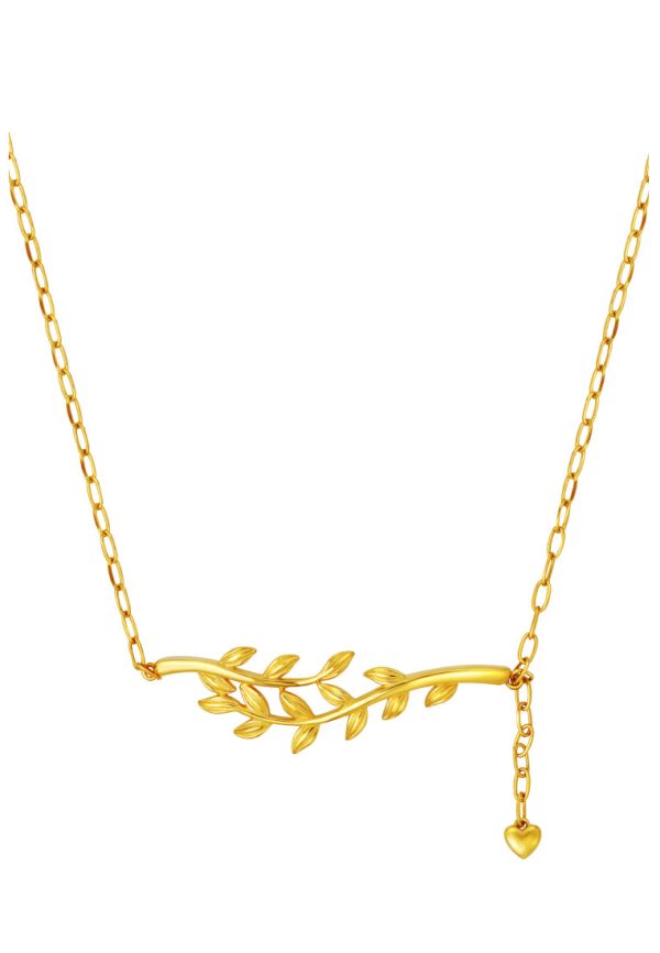 TOMEI Symphony Of Leaves Necklace, Yellow Gold 916 Supply