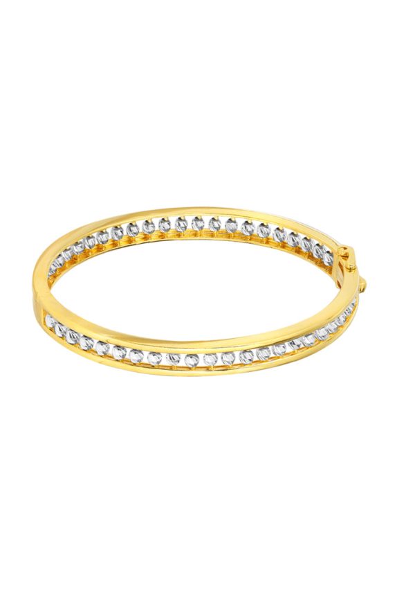 TOMEI Dual-Tone Full Beads Bangle, Yellow Gold 916 Discount