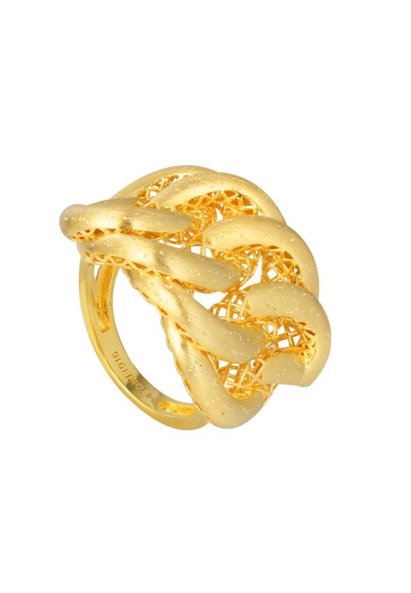 TOMEI Entwining Knot Ring, Yellow Gold 916 Online Hot Sale