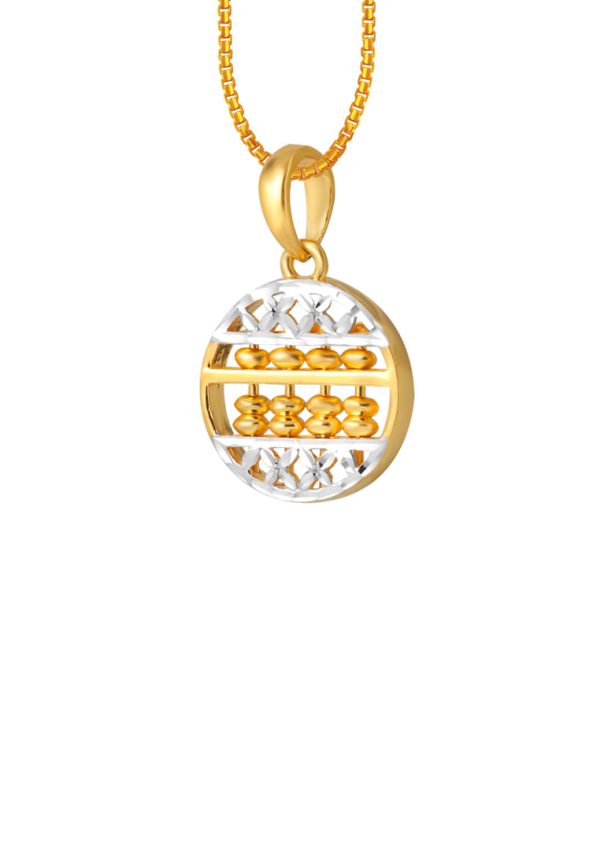 TOMEI Dual-Tone Round Abacus Pendant, Yellow Gold 916 Online now