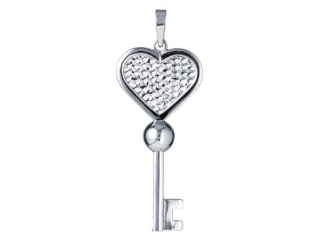 TOMEI Key Pendant, White Gold 585 For Discount