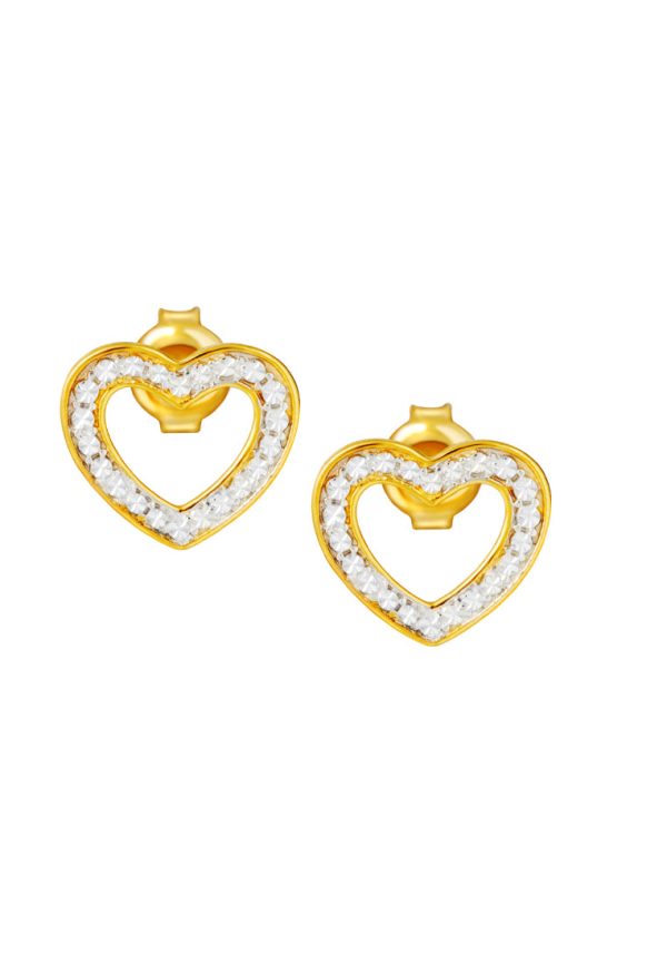 TOMEI Matters of the Heart Earrings, Yellow Gold 916 Fashion