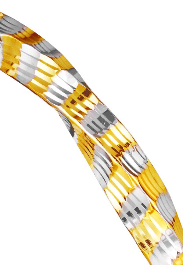 TOMEI Dual-Tone Twisted Bangle, Yellow Gold 916 Fashion