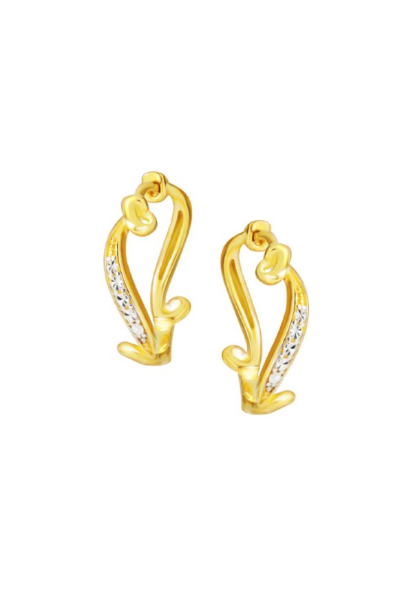 TOMEI Bridging the Gap Earrings, Yellow Gold 916 Hot on Sale