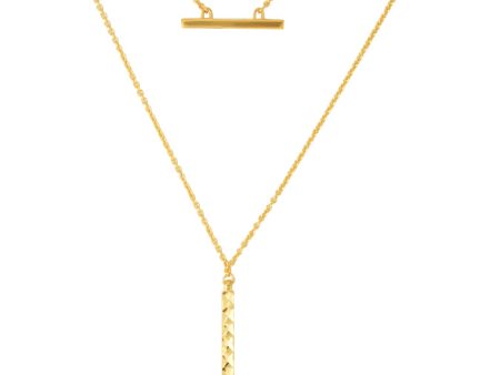 TOMEI Long Bar Necklace, Yellow Gold 916 Supply