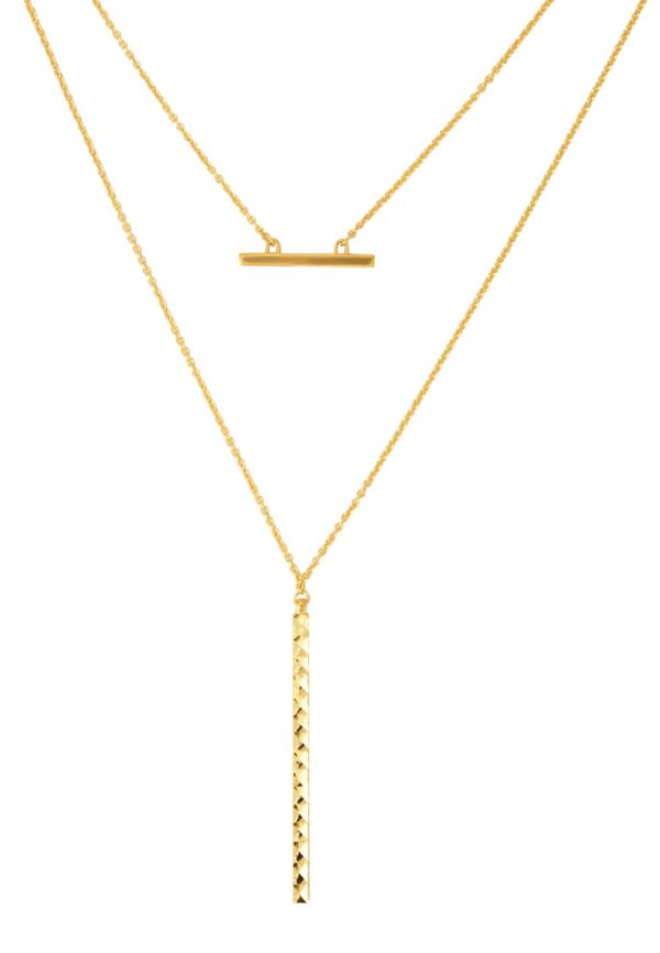 TOMEI Long Bar Necklace, Yellow Gold 916 Supply