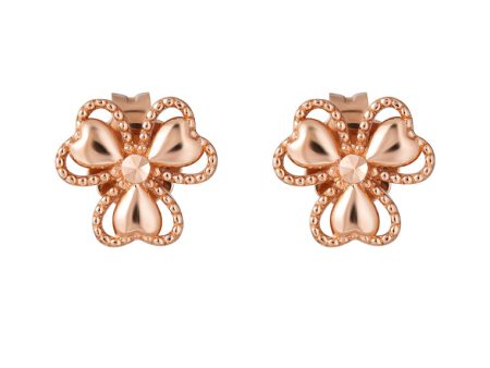 TOMEI Rouge Collection Clover Earrings, Rose Gold 750 Sale