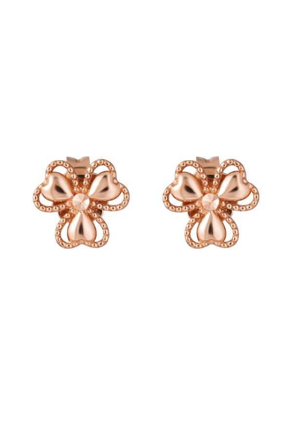 TOMEI Rouge Collection Clover Earrings, Rose Gold 750 Sale