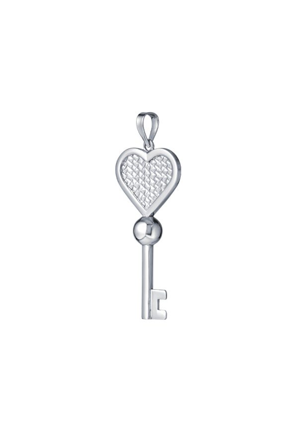 TOMEI Key Pendant, White Gold 585 For Discount