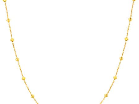 TOMEI Lasered Ball Necklace, Yellow Gold 916 Fashion