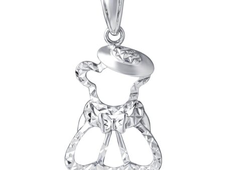 TOMEI Baby Bear Girl Pendant, White Gold 375 Sale