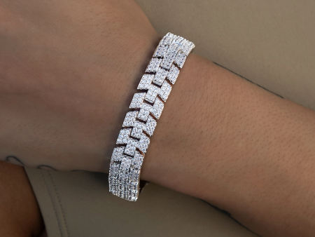 Diamond Spine Bracelet in White Gold Online