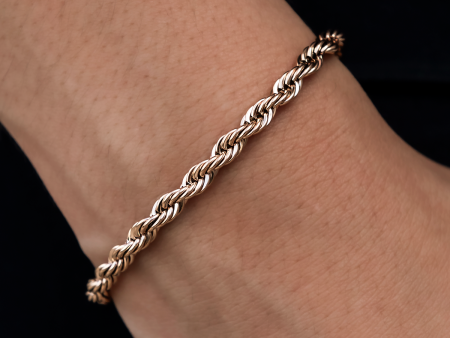 Rope Bracelet in Rose Gold- 4mm Fashion