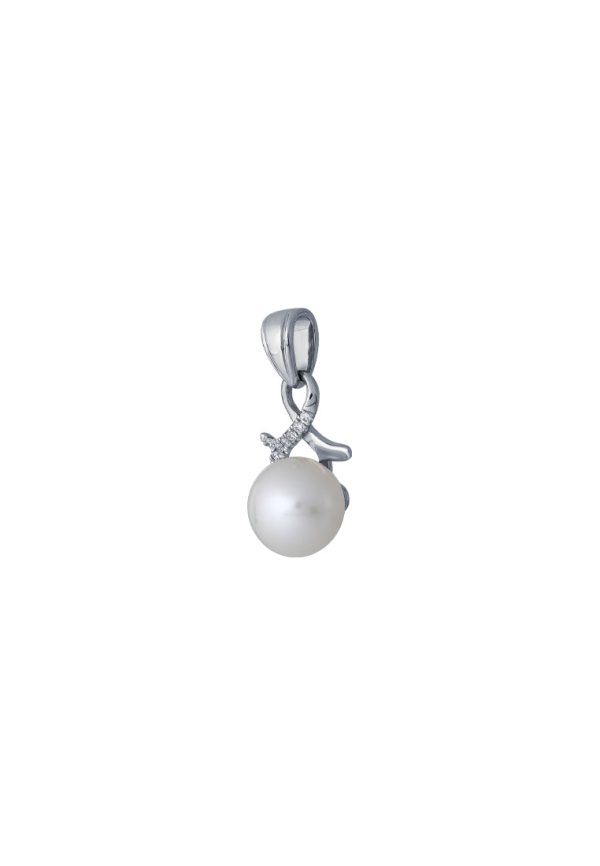 TOMEI Pearl Pendant, White Gold 375 For Sale