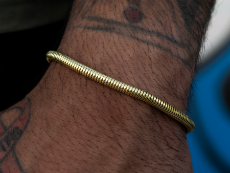 Snake Chain Bracelet in Yellow Gold- 4mm Online now