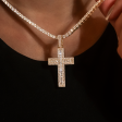 Diamond Baguette Cross Pendant in Yellow Gold Sale