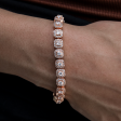 Micro Clustered Tennis Bracelet in Rose Gold For Sale