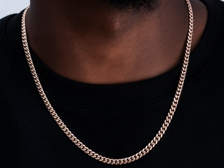 Cuban Link Chain in Rose Gold- 5mm Discount