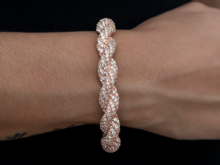 Diamond Rope Cuff Bracelet in Rose Gold- 10mm Online