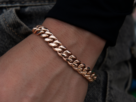 Miami Cuban Link Bracelet in Rose Gold- 8mm Sale