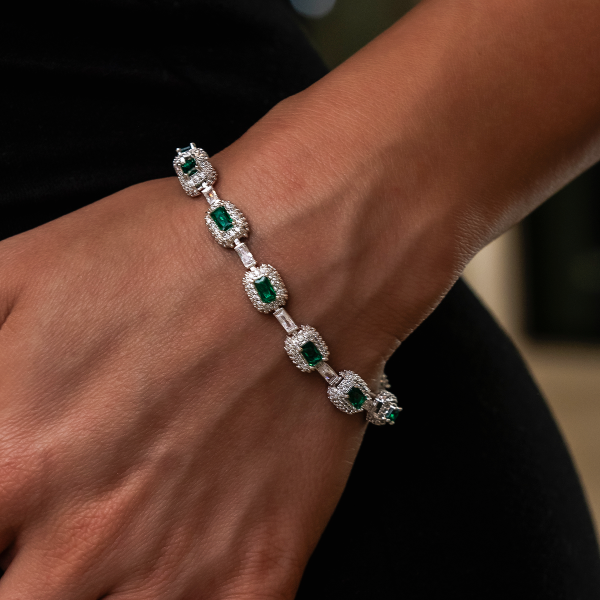 Iced Emerald Cushion Cut Bracelet Supply