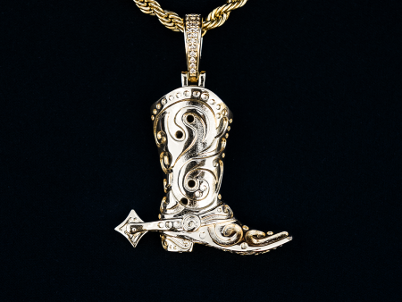 Boot Pendant in Yellow Gold For Discount