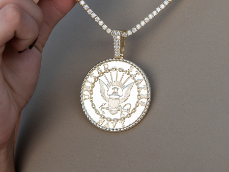 U.S. Navy Pendant in Yellow Gold For Discount