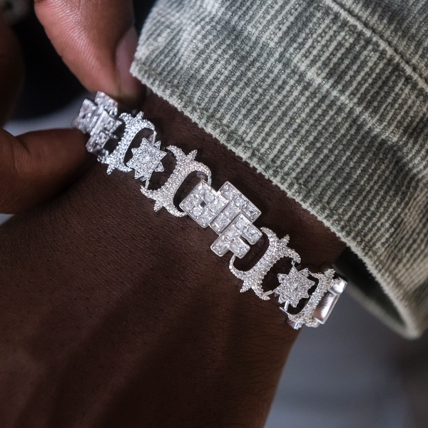 Lil Durk OTF Baguette Infinity Bracelet- 17mm Fashion